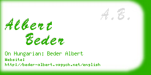 albert beder business card